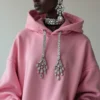 Blank Hoodie With Rhinestones