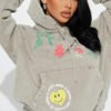Embroidery Printed Women Hoodies