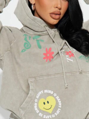 Embroidery Printed Women Hoodies