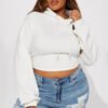 1 Crop Top Street Wear Women Hoodie
