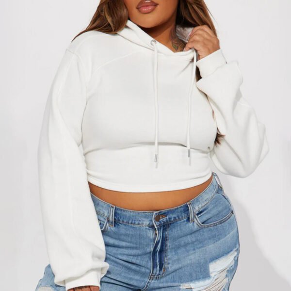 1 Crop Top Street Wear Women Hoodie