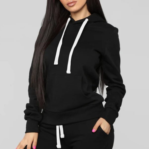 1 Solid Women Hoodie Set