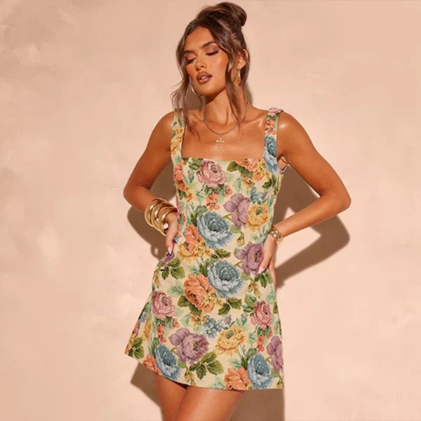 Stone Floral Twill Bodycon Dress Stone Floral Twill Bodycon Dress
