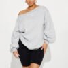 1 Off Shoulder Oversized Women Sweatshirt