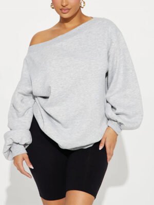 1 Off Shoulder Oversized Women Sweatshirt