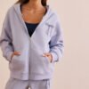 Zip Embroidered Women Hoodie Set