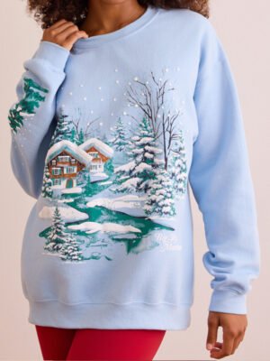 1 Crew Neck Printed Women Sweatshirt