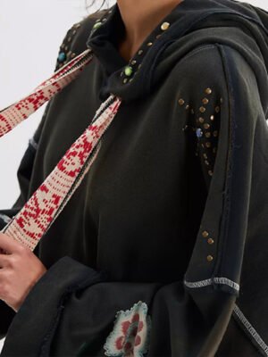 Rhinestone College Black Pullover Hoodie Rhinestone College Black Pullover Hoodie