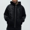 Custom Zip up Rhinestone Men Hoodies