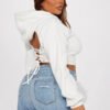 2 Crop Top Street Wear Women Hoodie