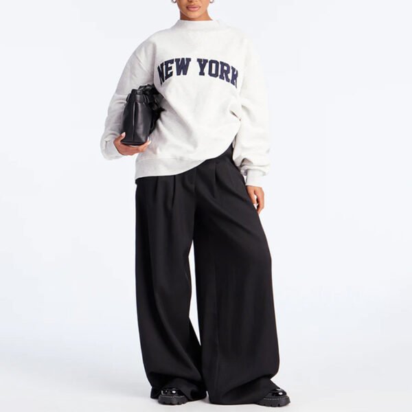 2 Mock Neck Embroidery Women Sweatshirt