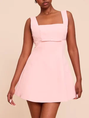 Premium Blush Woven Belt Detail Shift Dress Premium Blush Woven Belt Detail Shift Dress