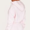 Petite Baby Pink Zip Up  Crop Hoodie
