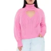 Plus Size Heart Cut Out Sweater