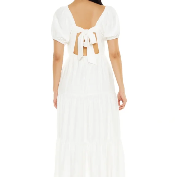 2 Tiered Puff-Sleeve Maxi Dress