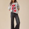 2 Crew Neck Embroidery Women Sweatshirt