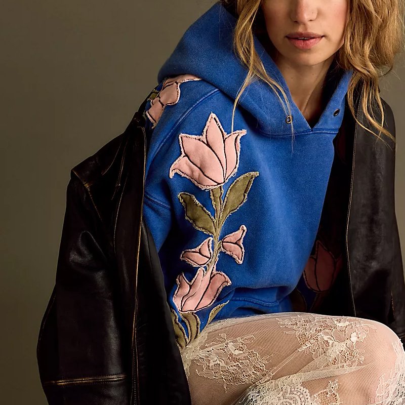 Blue Flowers Broadcast Hoodie