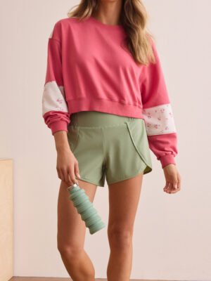 2 Crew Neck Crop Sweatshirt Women