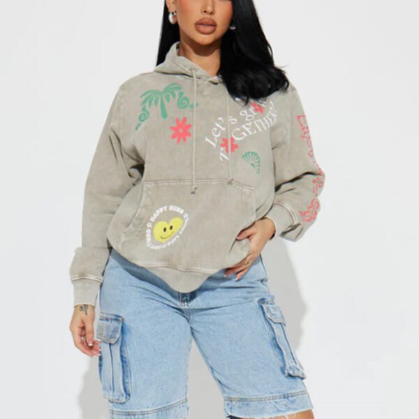 Embroidery Printed Women Hoodies