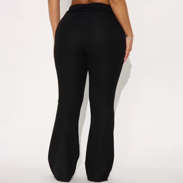 3 Custom Solid Knit Fold Over Cotton Women pants