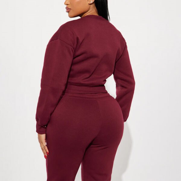 3 Crop Top Cotton Solid Women Sweatshirt Set