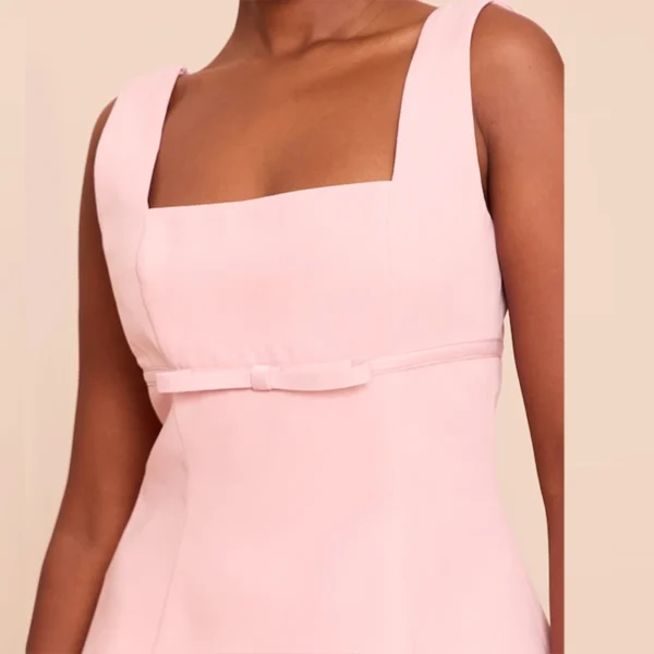 Premium Blush Woven Belt Detail Shift Dress