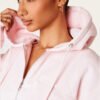 Petite Baby Pink Zip Up  Crop Hoodie