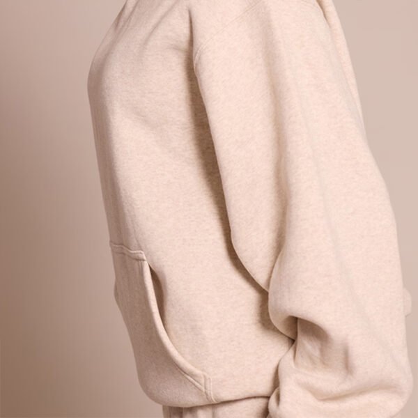 3 Petite Oatmeal Oversized Pull Over Hoodie