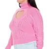 Plus Size Heart Cut Out Sweater