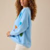 4 Embroidery Crew Neck Women Sweatshirt