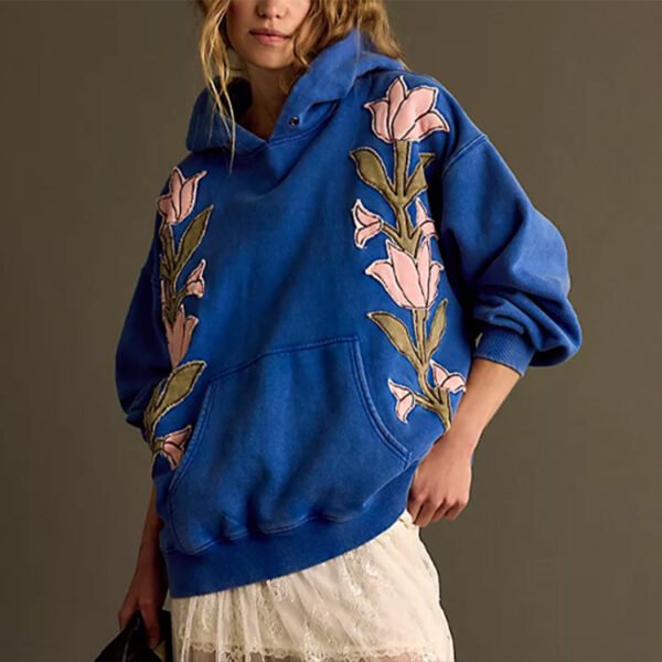 4 Blue Flowers Broadcast Hoodie