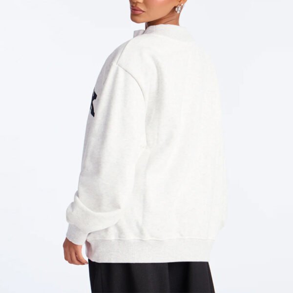 5 Mock Neck Embroidery Women Sweatshirt