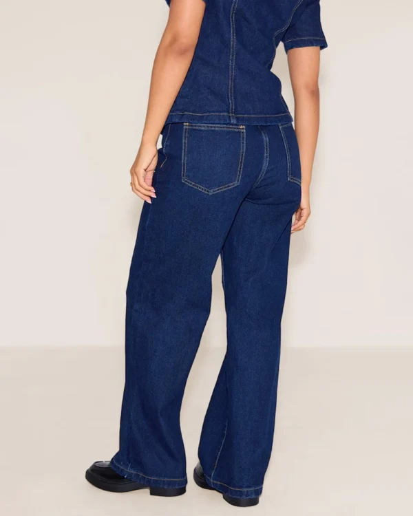 Petite Indigo Blue Wash Straight Leg Mid Rise Jeans 3 Petite Indigo Blue Wash Straight Leg Mid Rise Jeans