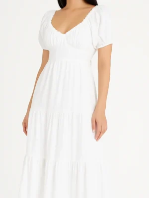 Tiered Puff-Sleeve Maxi Dress Tiered Puff-Sleeve Maxi Dress