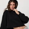 Black Crop Hoodies For Women Black Crop Hoodies For Women