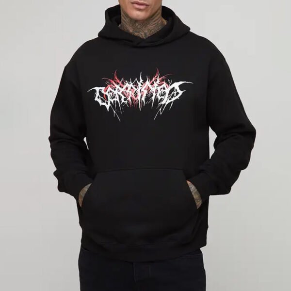 1 Custom Tall Oversized Gothic Man Vintage Wash Print Hoodie