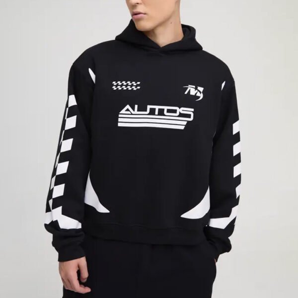 Oversized Boxy Moto Racing Hoodie