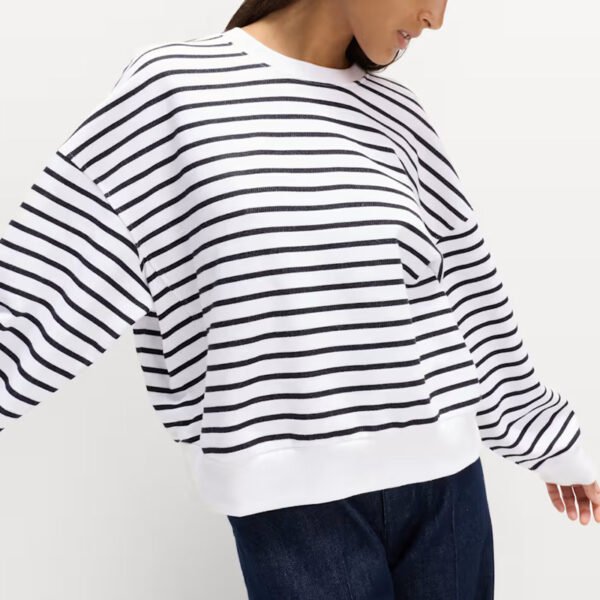 1 Custom Striped Crew Neck Women Sweatshirt