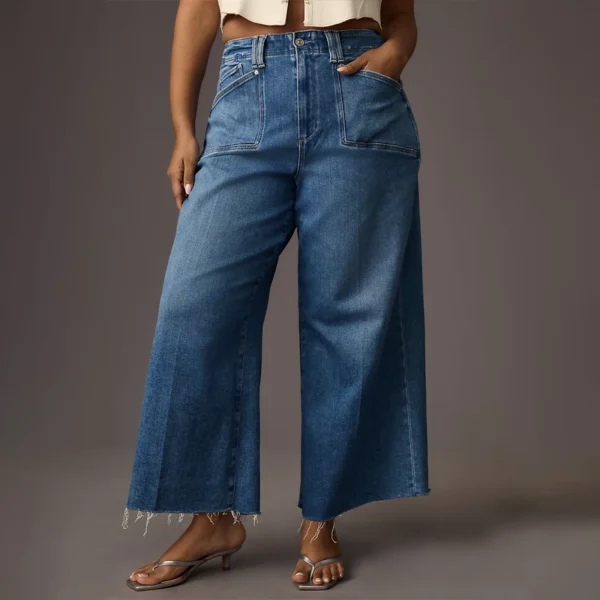 High-Rise Wide-Leg Crop Jeans