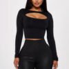 1 Custom High Quality Women Cut Out Seamless Top
