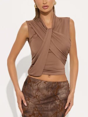 1 High Quality Ruched Sleeveless Women Top