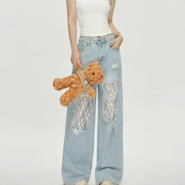 Vintage Destroyed Hollow Out Baggy Jeans Vintage Destroyed Hollow Out Baggy Jeans