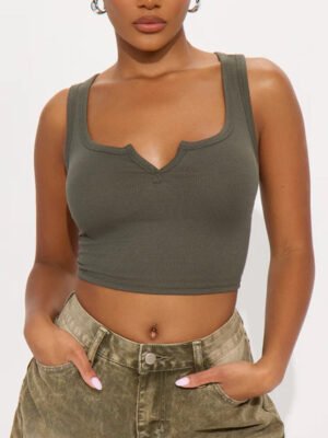 1 High Quality Ribbed Women Tank Top