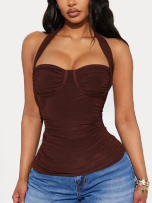 1 High Quality Just A Feeling Ruched Women Halter Top