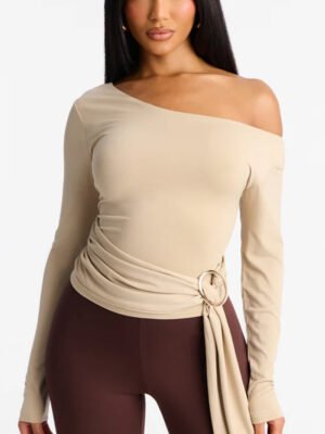 High Quality Draped Off Shoulder Women Top
