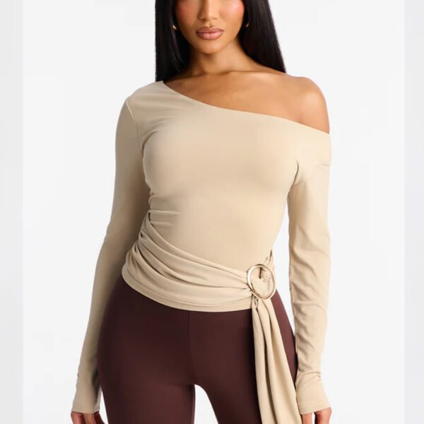 1 High Quality Draped Off Shoulder Women Top