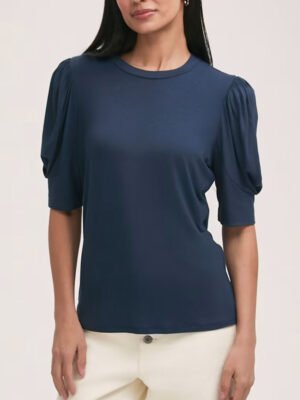 1 Basics Jersey Puff Sleeve Top for Everyday Wear