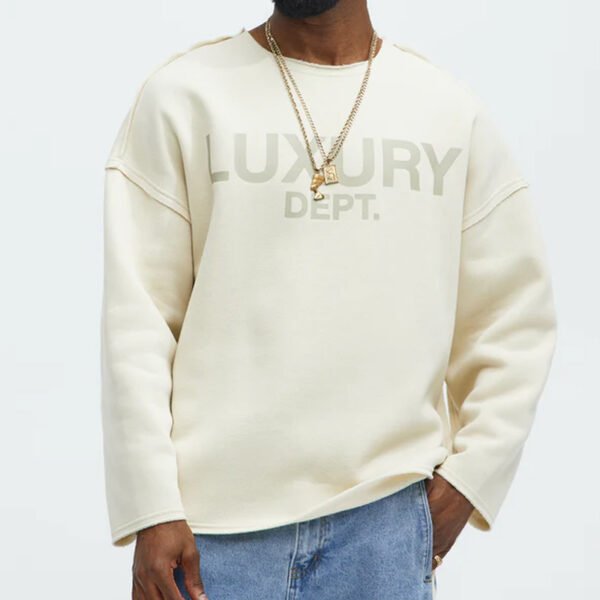 1 Custom Printed Luxury Dept Frayed Oversized Sweatshirt