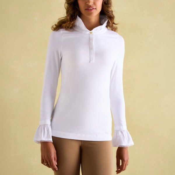 1 Basics Button Detail Collared Top