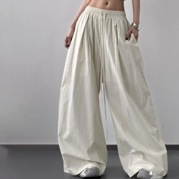 Striped Wide Leg Drawstring Pants